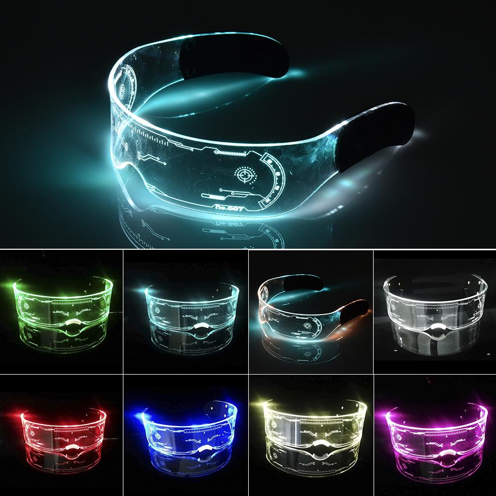 Farverige led briller billig light up rave dj lyse kostume fest briller lysende rave night briller dekoration halloween