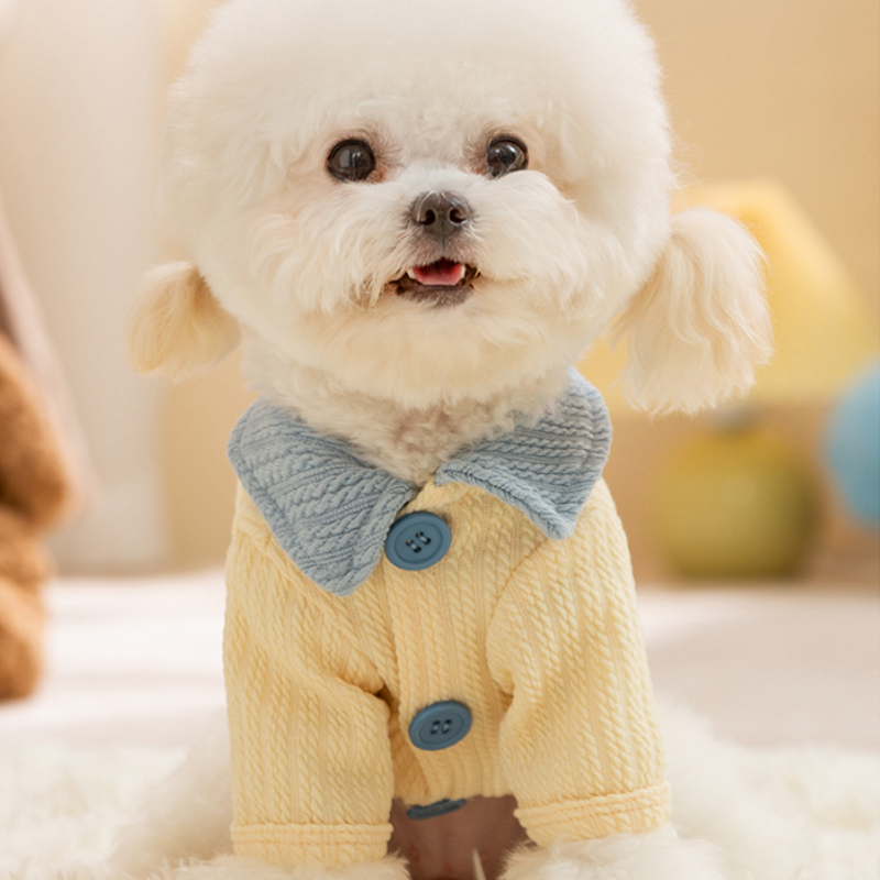 Dunne hondenhoodies voor honden, stevige hondenjas, katoenen ondershirts, puppysweater, chihuahua-kostuum, hondenkleding, mode: S / Blauw