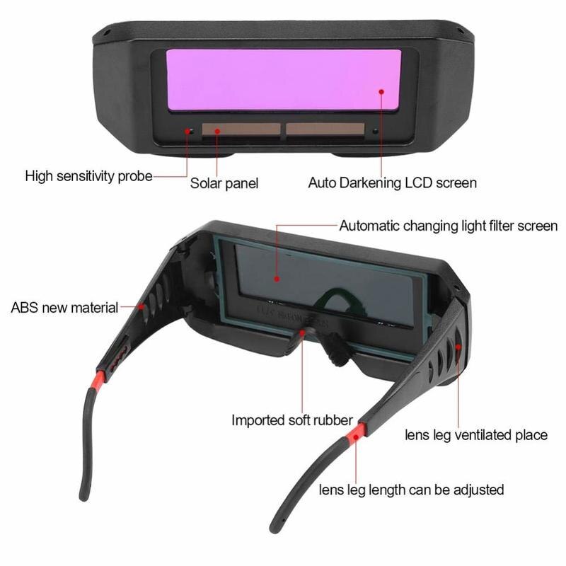 Gafas de soldadura con oscurecimiento automático, cascos de soldadura, gafas solares especiales antideslumbrantes, herramientas para accesorios de soldadura