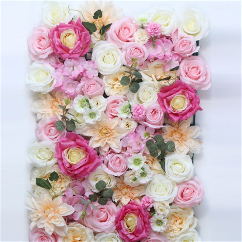 Hoge Dichtheid Bloem Muur 40X60 Cm Zijde Rose Kunstmatige Bloemen Romantische Voor Bruiloft Achtergrond Decoratie 13 Kleur: huaqian19
