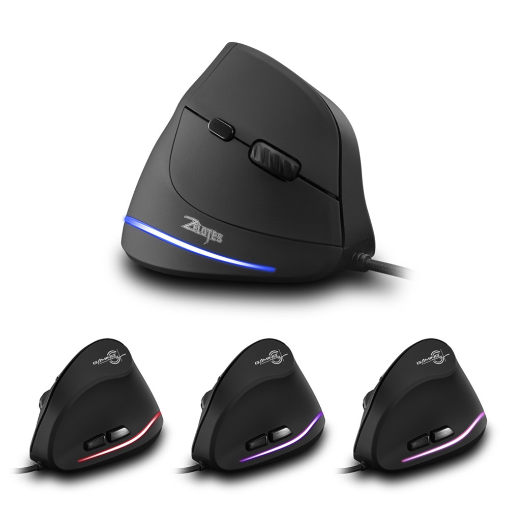 ZELOTES – souris de Gaming verticale T20, 3200 DPI, filaire, 6 boutons, pour ordinateur PC