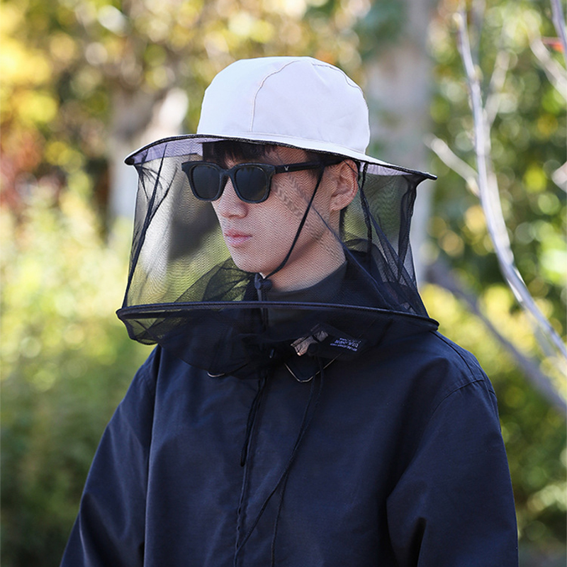 Gorro de pesca de malla para hombre y mujer, gorro para guardar abejas con mosquitera, previene el sol, UV, sombrilla para exteriores, cubre la cabeza para caminar