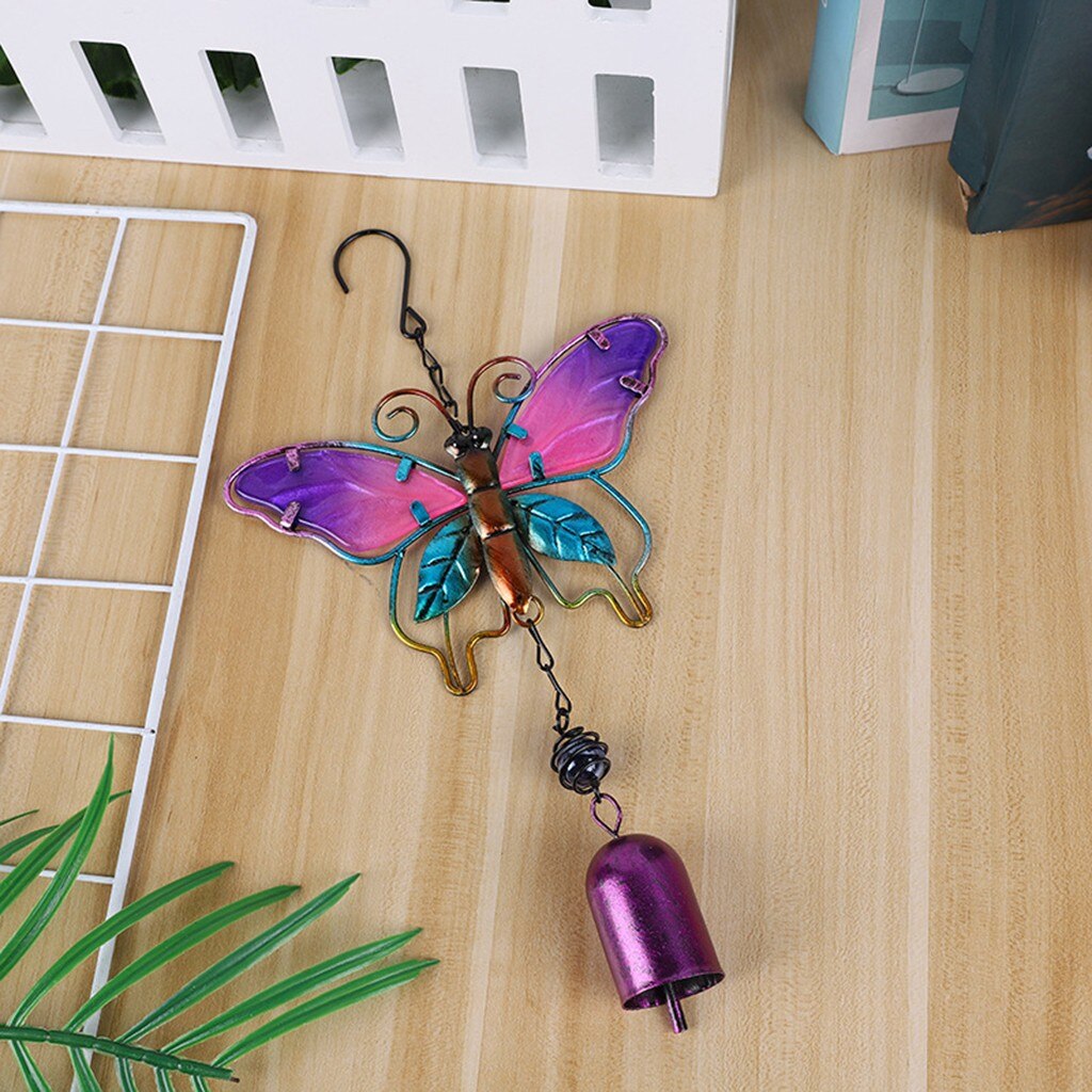 1PC peint papillon antirouille métal vent carillon ornement suspendu salle décoration carillon extérieur cour jardin décor #40