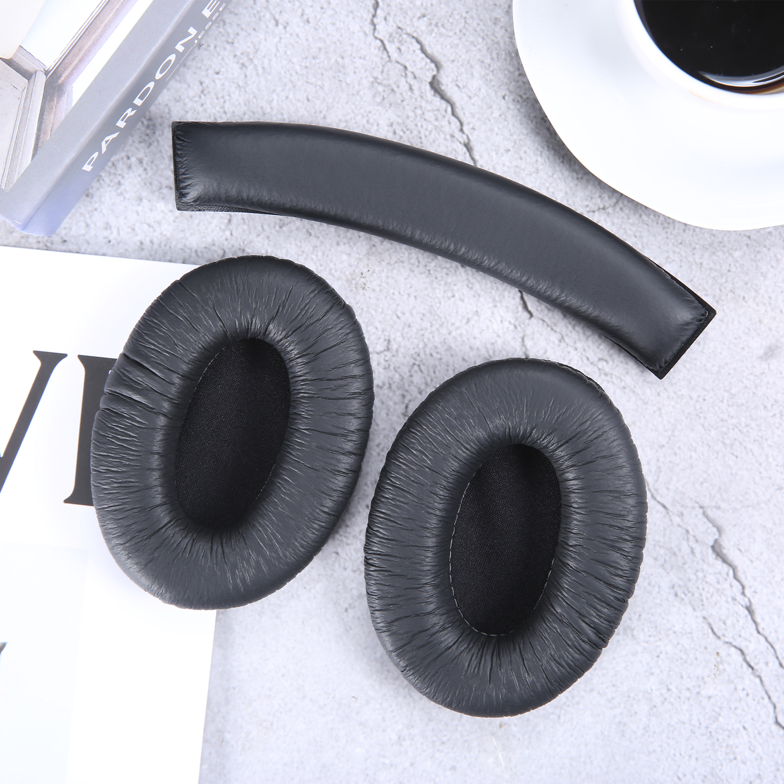 Earpads Headband fit for Sennheiser HD202 HD212 HD437 HD447 HD457 HD477 HD497 Headphones Headset Black Protein Leather Soft Foam: Khaki