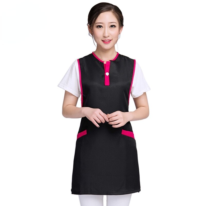 uniforme peluqueria mujer delantal Delantales de cocina para mujer, delantal de trabajo para peluquería, salón de belleza, Spa, corte de pelo, babero, capa de estilismo para el cabello, uniforme de tela de cintura: Apron S1