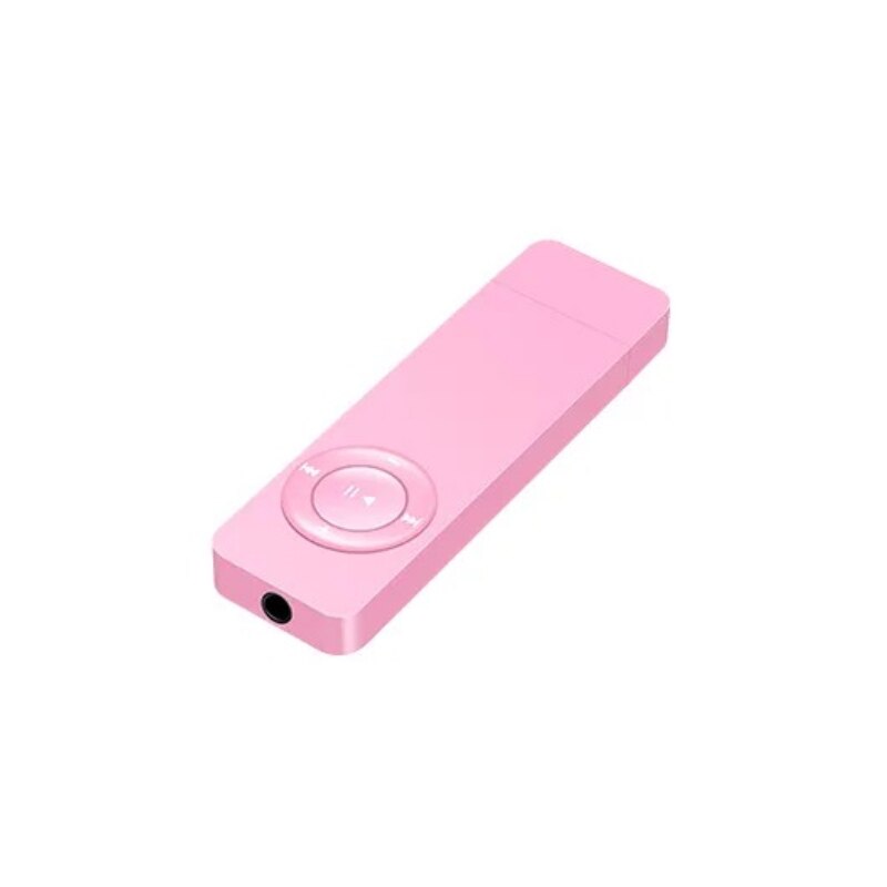 Mini 4G 8G MP3 jugador Sposts alta fidelidad de los reproductores de música con auriculares de 3,5mm cubierta protectora de silicona Cordón de cuello OTG Downloader: Pink / 4 GB