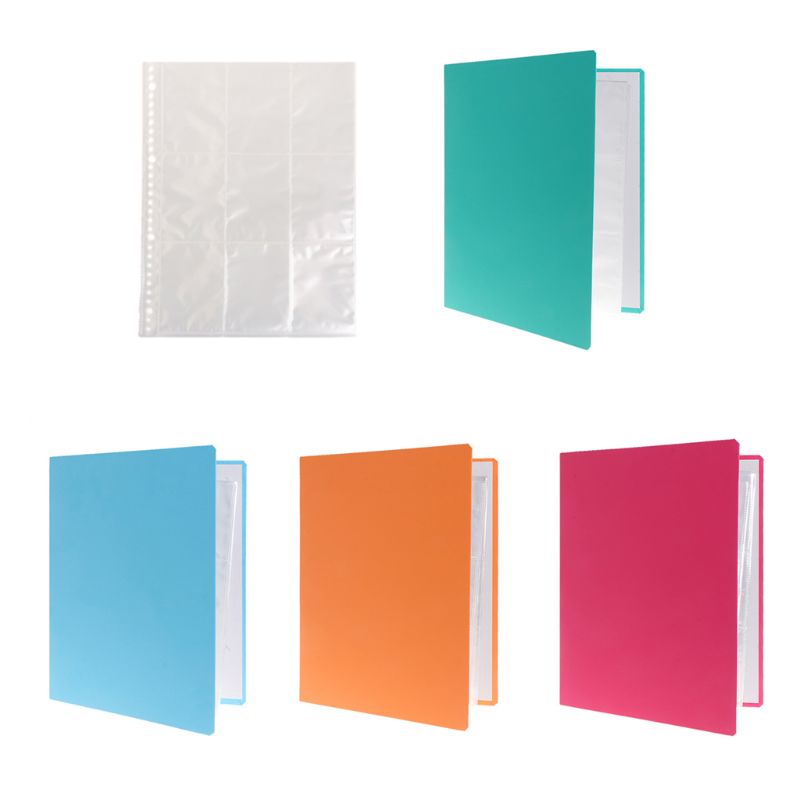 Verwijderbare 9-Pocket Blank Bindmiddel Zilver Serie Pagina Protector Voor Standaard Formaat Kaarten Y4UD