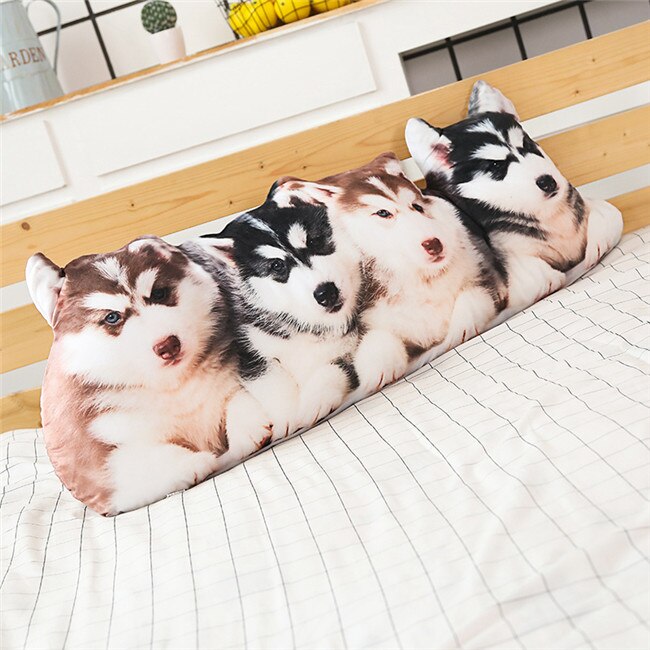 75/100Cm Big Size Simulatie Hond Kat Konijn Kussen Knuffel Zacht Kussen Realistische Pop Bulldog Husky Thuis kind Meisje Leuke: 100cm husky