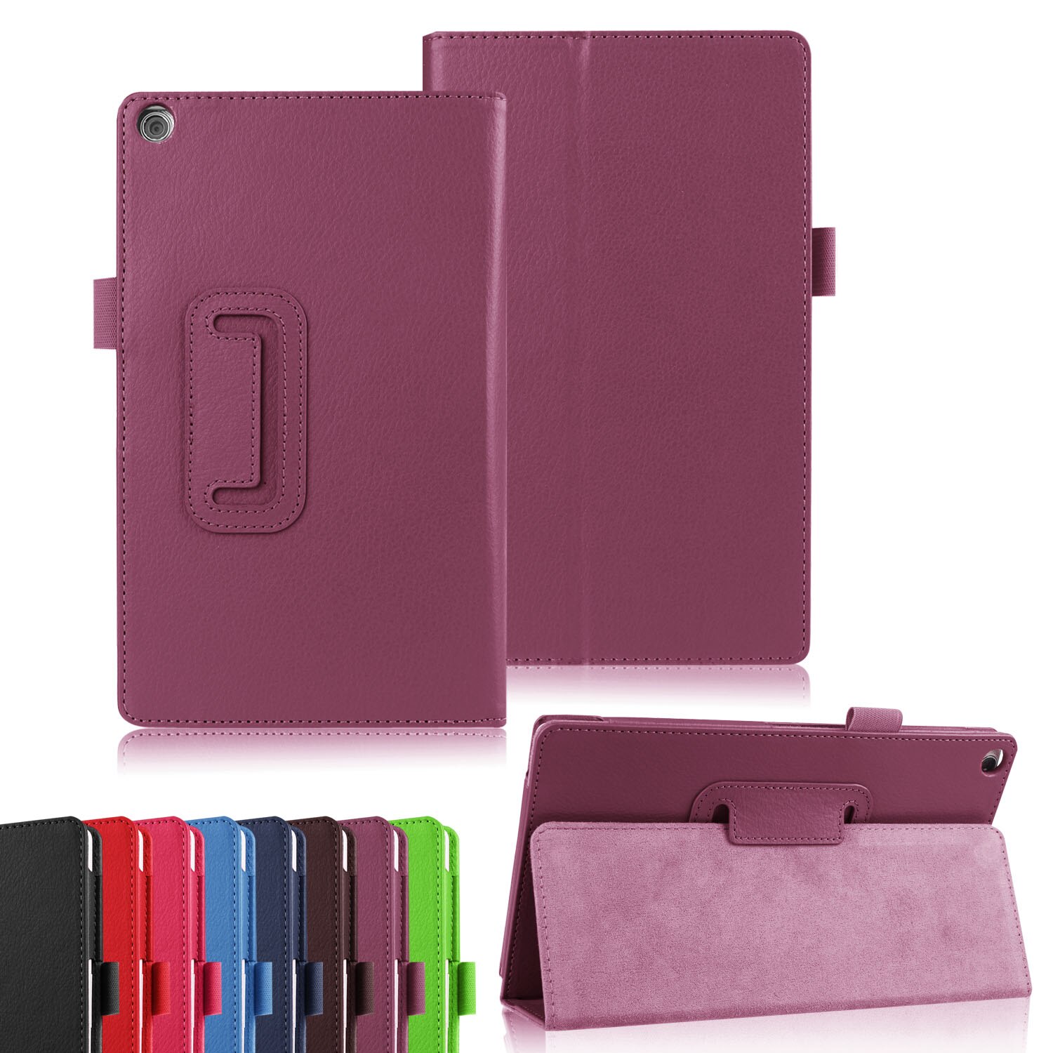 Maymiky Litchi PU Leather Case for Asus Zenpad 8.0 Z380 Z380C Z380KL P024 Case Flip Stand Tablet Covers Case +Film+Stylus Pen