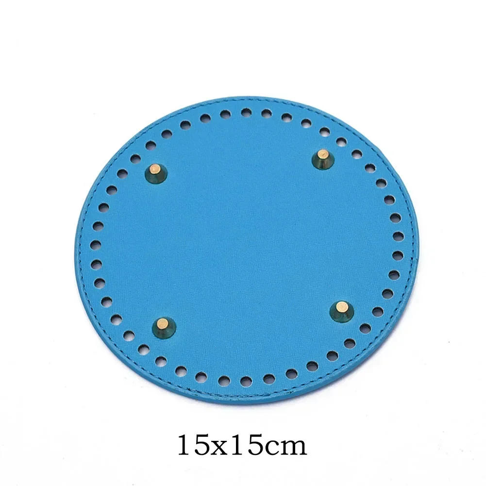 15*15cm Round Bottom For Knitted Bag PU Leather Bag Base With Holes DIY Handmade Bag Bottom Crochet Bag Bottom Accessories