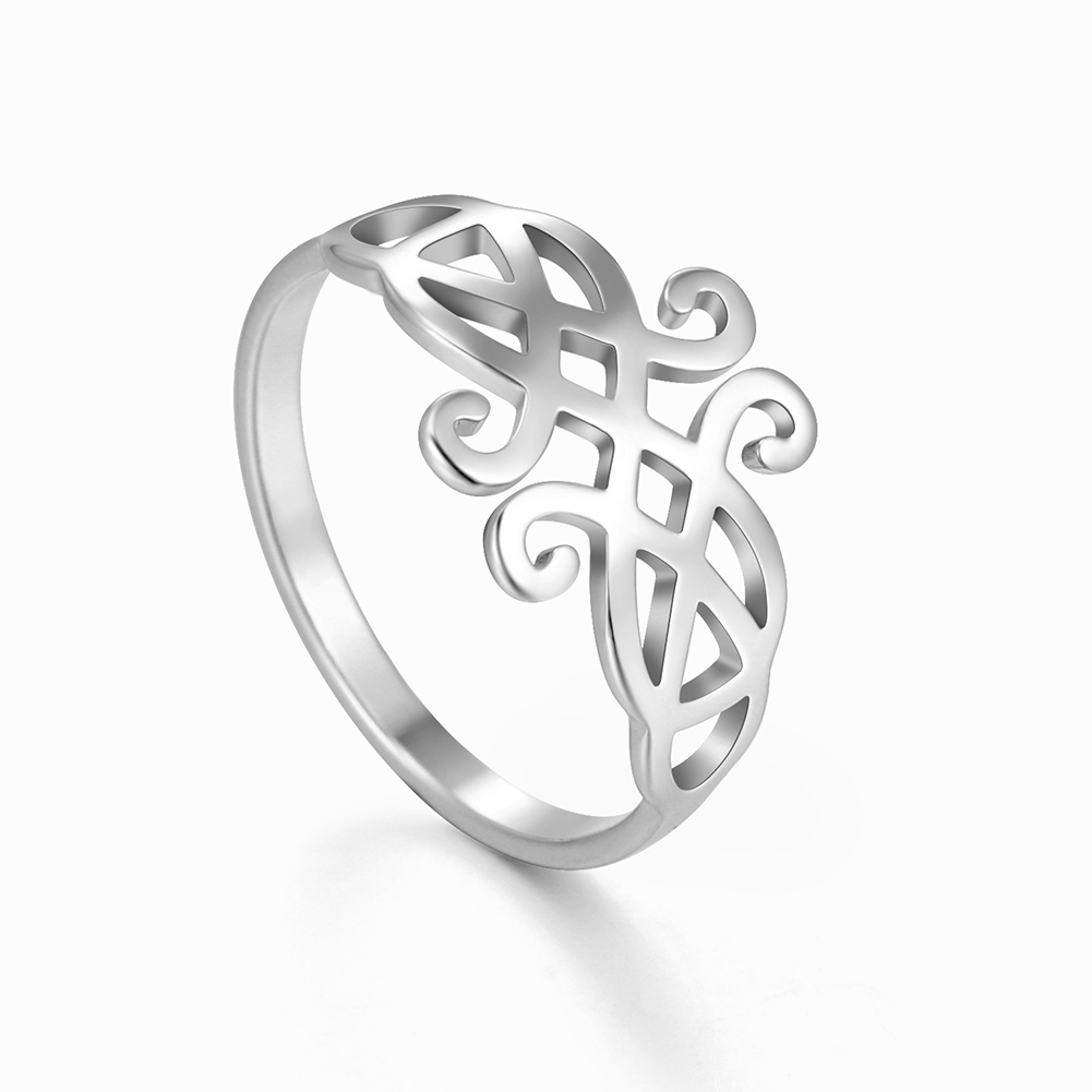 Cazador Vintage fleur filigrane bague femmes couleur or acier inoxydable bagues bijoux anniversaire anniversaire mère: 7 / Argent