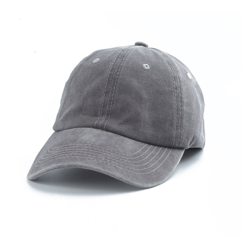 Gorra de béisbol de algodón lavada Vintage para padres e hijos, sombreros para el sol para niño y niña, gorra Snapback para bebé, novedad de 2023: L / Gris