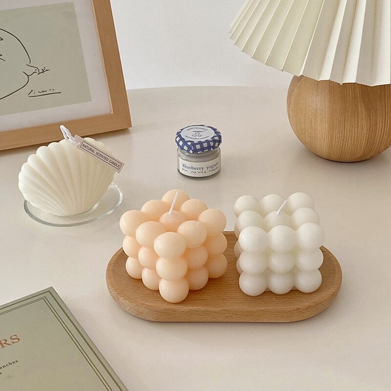 Bubble Cube Aromatherapy Candle Mini DIY Scented Candles Relaxing Birthday Handmade Home Decoration Party Photo Props