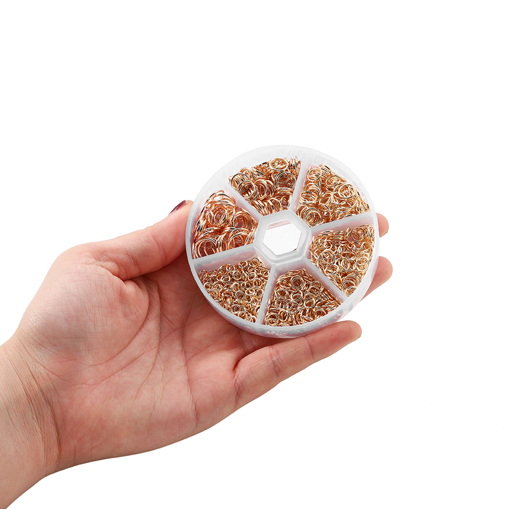 Kit Anéis de Salto Aberto para Fazer Jóias, Conjunto de Acessórios para Brincos e Colares DIY, Jóias Fazendo Suprimentos, 4mm, 5mm, 6mm, 7mm, 8mm, 10mm, 1 Conjunto