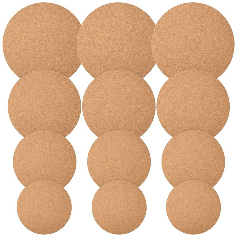 12Pcs Kurk Plant Coaster Kurk Mat Ronde Absorberende Kurk Bar Kurk Mat Soft Tafel Kurk Boord Voor Keuken Diy craft Supplies: Default Title
