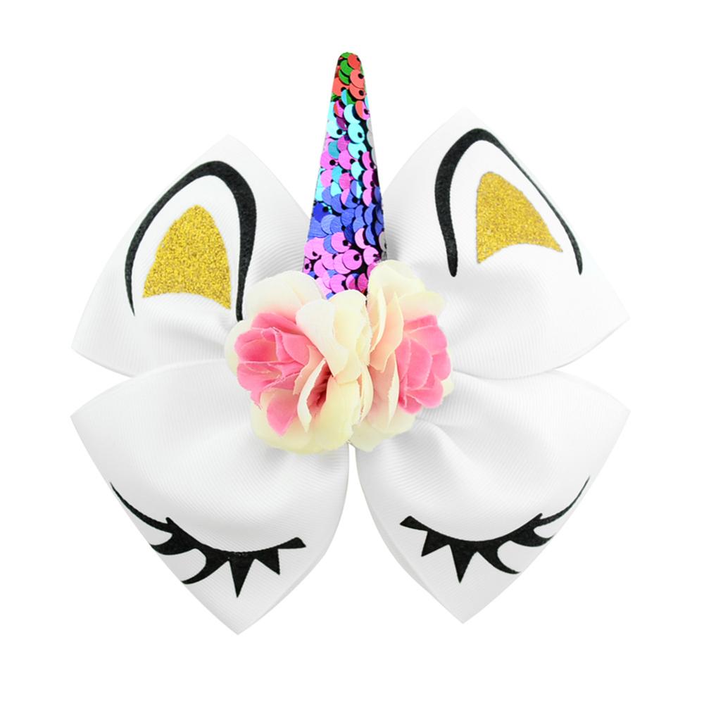Noeud pour cheveux licorne arc-en-ciel pastel : accessoire pour cheveux pour fille