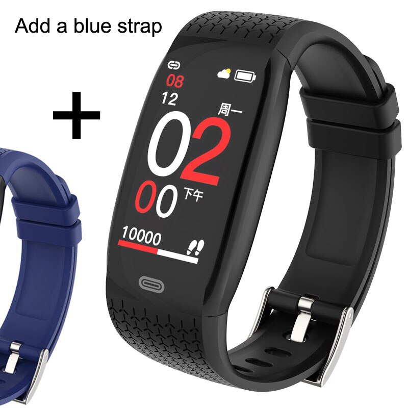 Fitness Tracker Smart Armband Bloeddruk Stappenteller Fitness Armband Hartslagmeter Waterdicht Bluetooth Horloge Mannen Vrouwen: S2 add blue strap