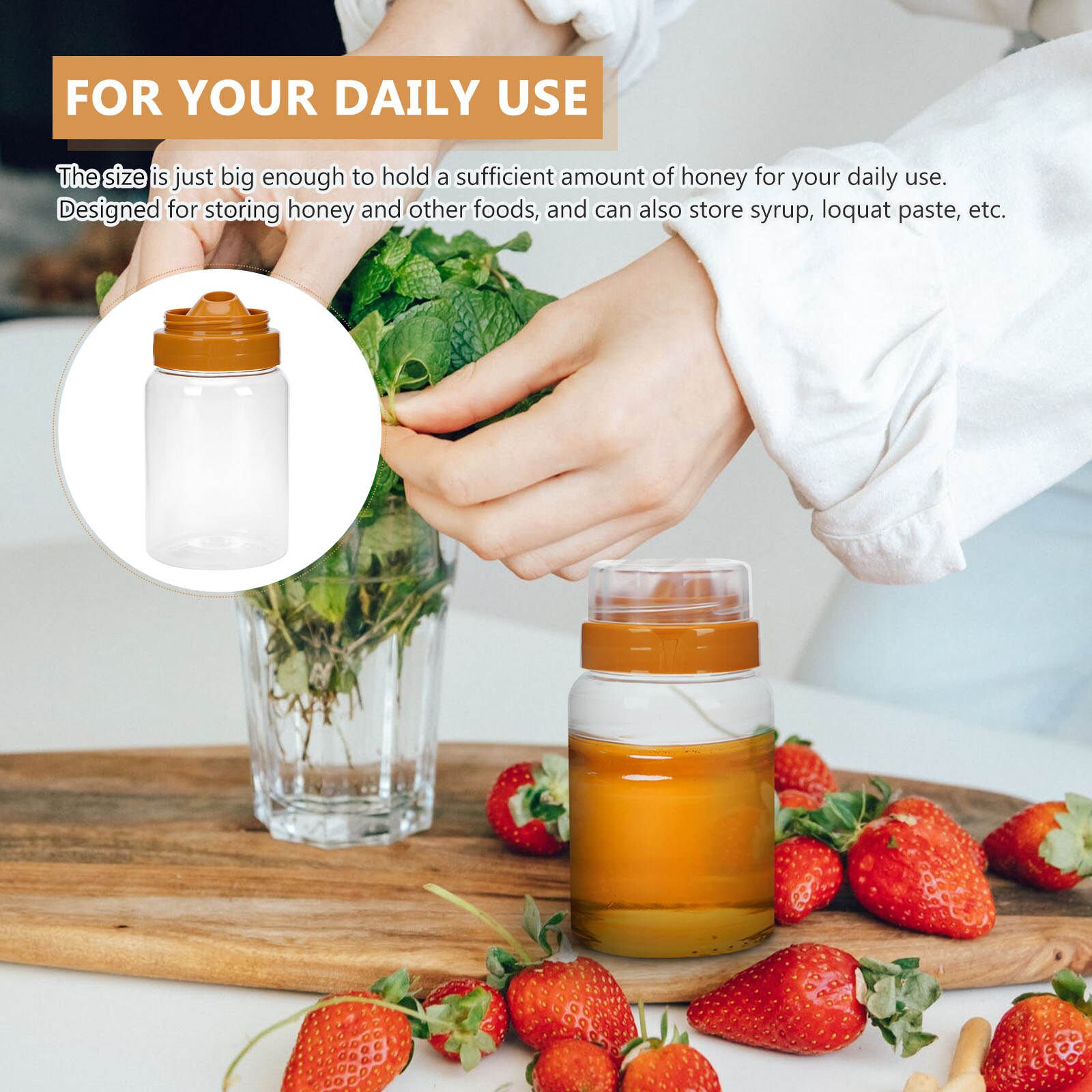 4Pcs Transparent Honey Bottles Household Honey Container Honey Sealed Jars