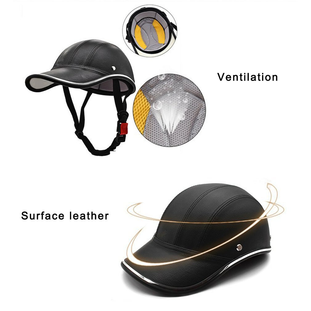 Baseball Kappe Stil Motorrad Halb Helm Sicherheit Harte Hütte Für Cafe Rennfahrer Zerhacker Rolle Halbe Gesicht Jahrgang Sommer Kappe