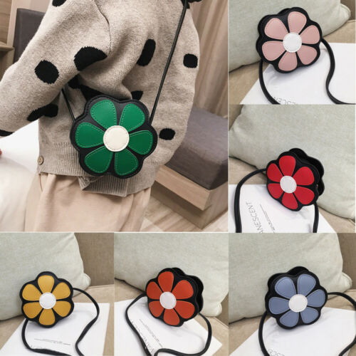 Söta småbarn flickor färska blomma axelväska handväska tote handväska crossbody väskor