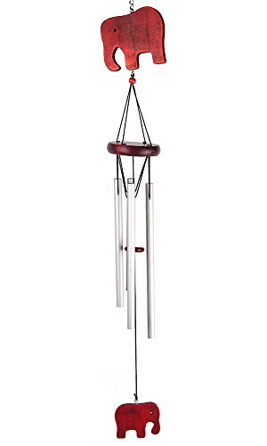 Wooden Decor Alloy Wind Chimes Crafts Bells 20 Inch Wind Chimes with Metal Bars for Room Garden Hangings and Decoration: Elephant Pendant