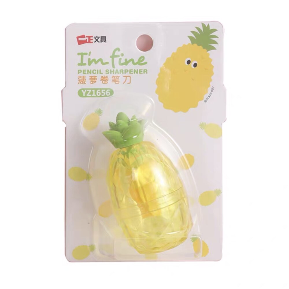 Sharkbang kawaii morot jordgubbskaktus pennvässare pennvässare studieverktyg barn skola brevpapper: Ananas