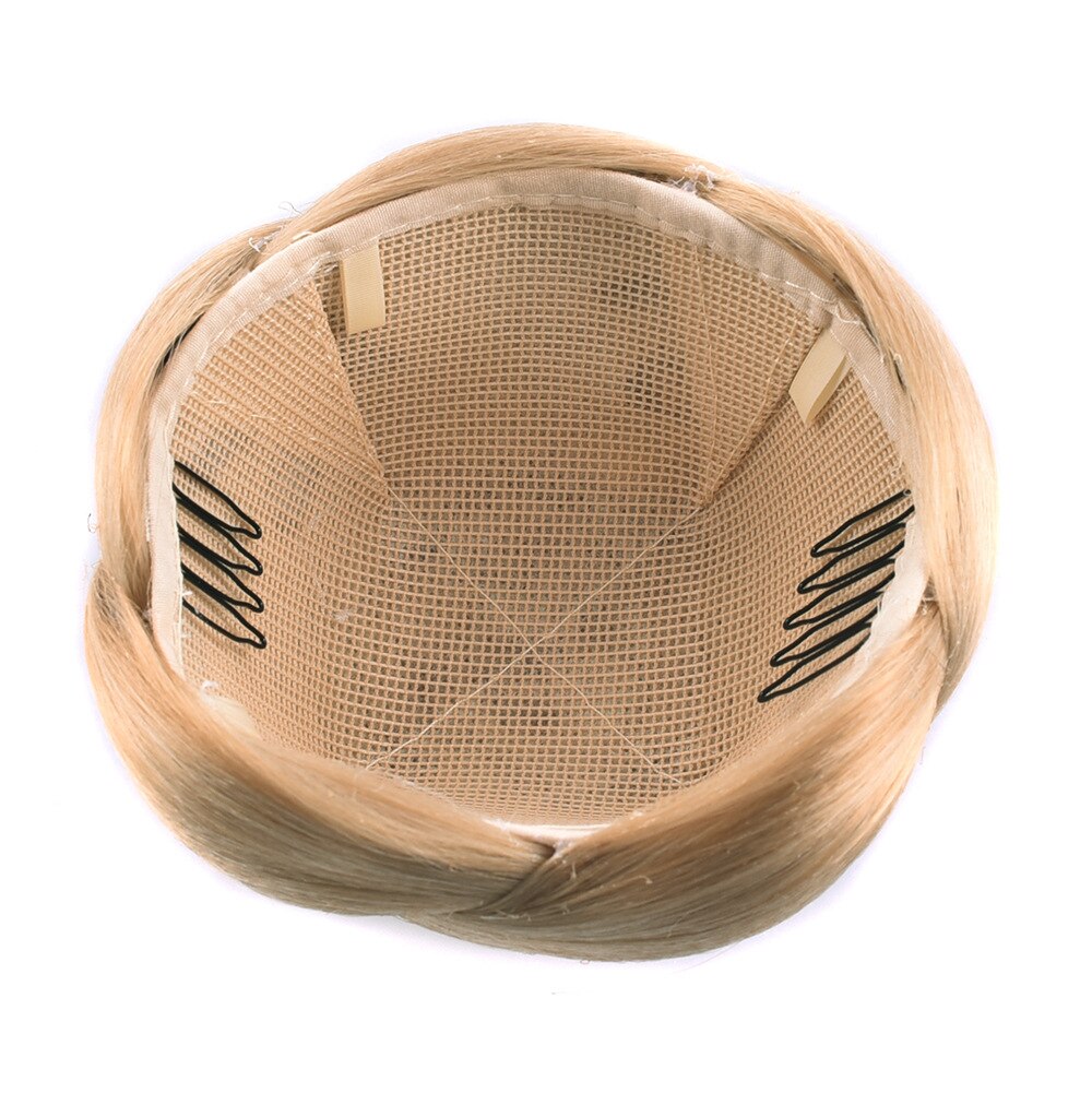 Gres włókno termoodporne kształt kwiatu czarne brązowe kobiety syntetyczne włosy bułeczki spinacz-w pleciony dama Chignons dla narzeczonych/impreza