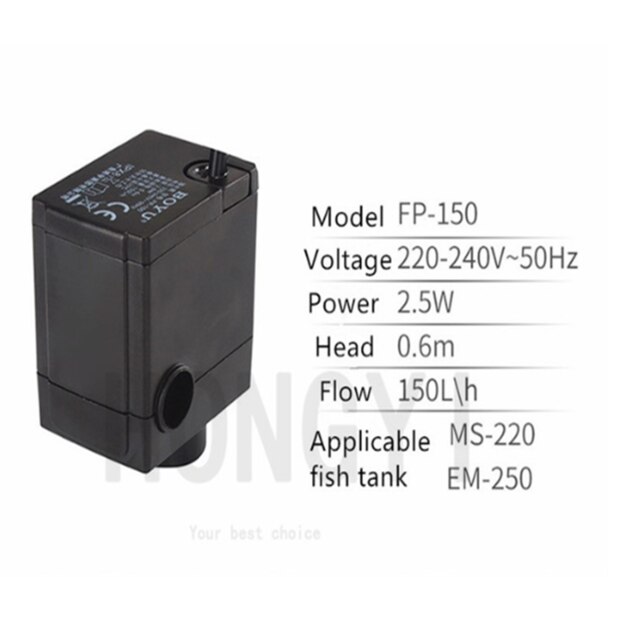 BOYU 1 piece FP-150 MR-300 MR-500 aquarium original submersible pump small ulter silent filter water pump special for fish tank: FP-150