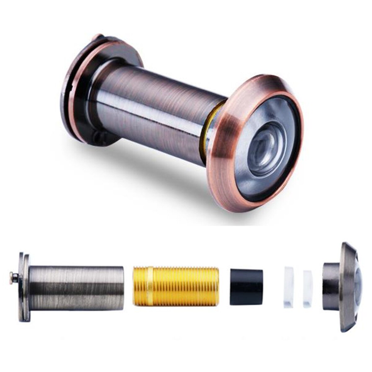 1pc Security Door Eye Spy Hole Peephole Viewer 200° Adjustable Glass Lens