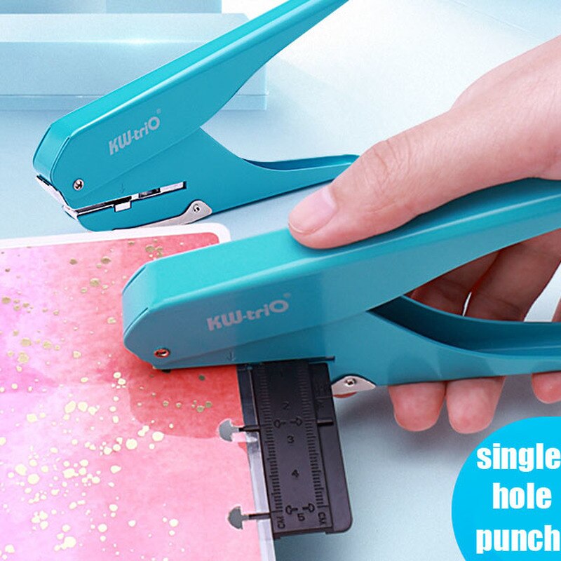Single Hole Punch Disc Ring DIY Paper Cutter Puncher Craft Machine With Removable Fixture Ruler Offices Stationery