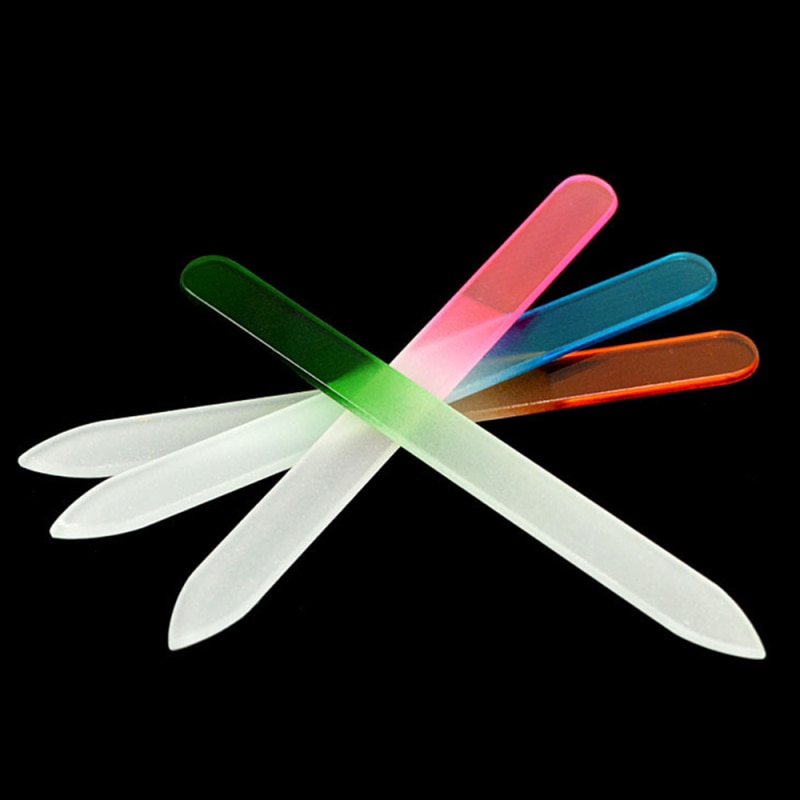 1 stk neglefil glas neglefil sand finger negle buffer bærbar slidstærk krystal glas fil negle art filer manicure