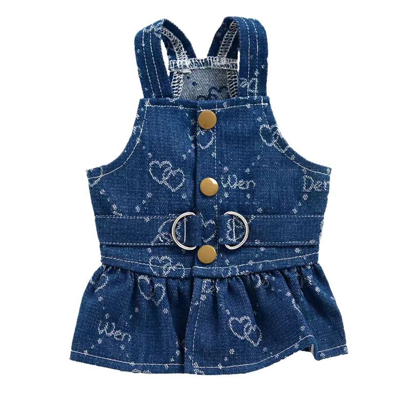 Arnês Denim Para Cães de Raças Pequenas, Menina Colete, Vestuário Princesa, Pet Cats Vestidos, Chihuahua Puppy Animal Jeans, Pano Uniforme: XXL / Azul