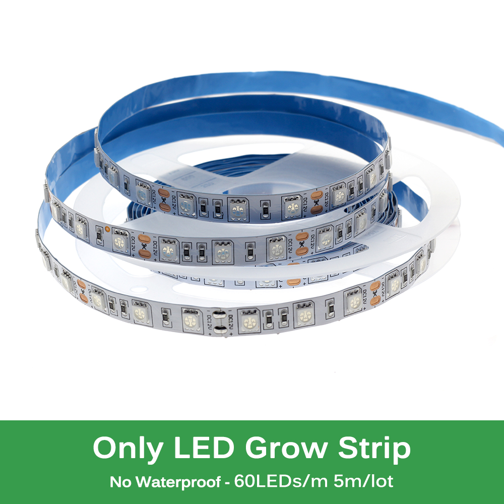 Plant Grow Light Strip Full Spectrum Phytolamp 5m LED Strip Lamp for Plants Flowers Dimmable Phyto Tape for Greenhouse Grow Tent: Type 1-No Waterproof / 5 Red 1 Blue