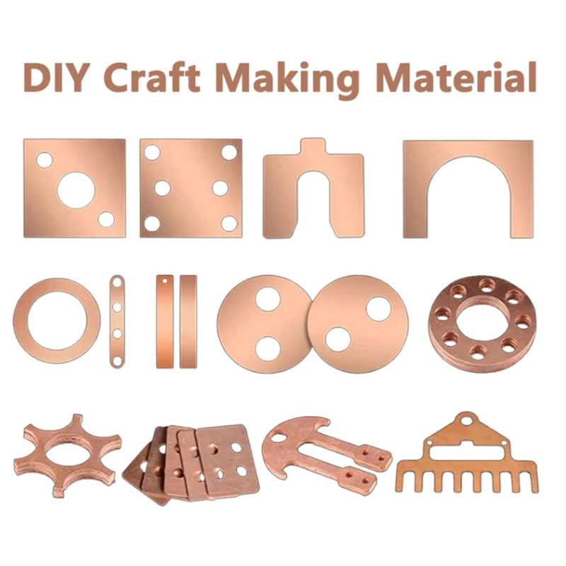 Placa de Metal plana de cobre rojo puro, barra plana de cobre de 1/1, 5/2/3/4/5/6/8mm de longitud, barra colectora de cobre de 100/250mm, 1 Uds.