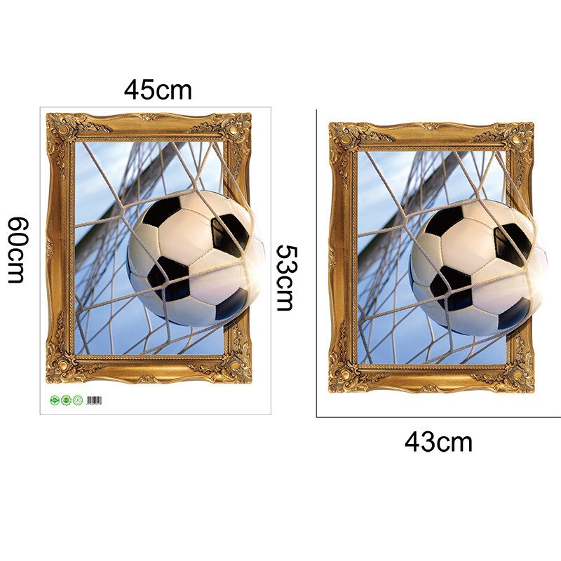 3D Muurstickers Kamer Decoratie Voetbal Fotolijst Muursticker Kinderkamer Decor Thuis Decals Art Sport Game Pvc poster