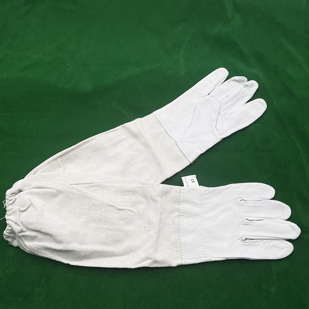 1 Paar Imker Beschermende Handschoenen Lange Mouw Xl Xxl 3xl Maat Beschikbaar Anti Bit Voor Honing Oogsten Of Extracten Bijen Gereedschap: L / Light Grey