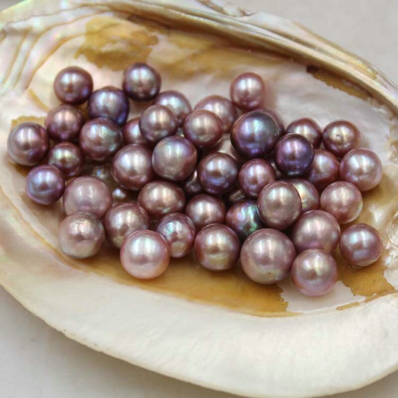 8mm/52PCS Natürliche Runde Lila Süßwasser Perle Lose Perlen für DIY Feine Schmuck Machen