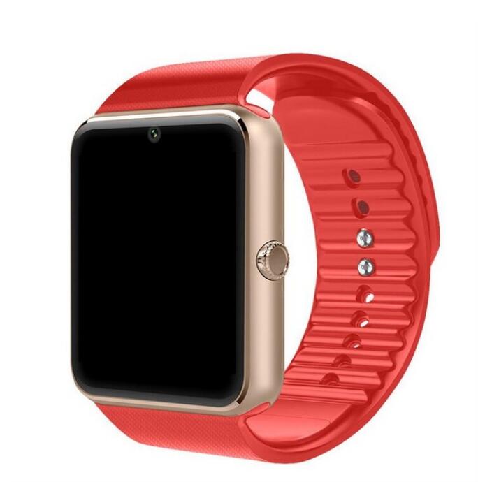 Gt08 smart ur support tf sim-kort anti mistet smartwatch bluetooth touch screen sport armbåndsur til ios android: Rød