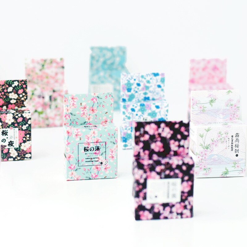Söt körsbärsblomning säsong japansk washi tejp papper gör-det-själv dekor scrapbooking planerare självhäftande maskeringstejp kawaii brevpapper