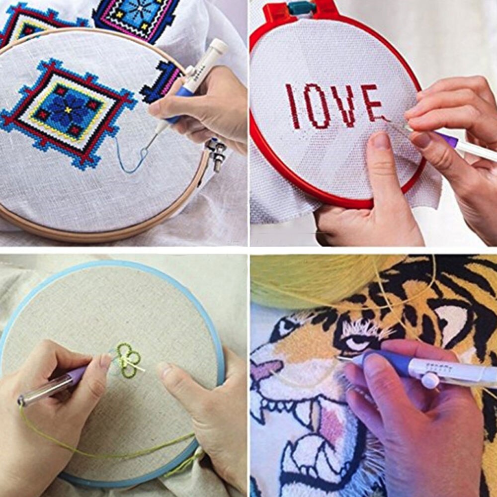 Russische Diy Magic Borduren Stiksels Punch Naald Tool Stiksels Punch Pen Met Case Sets Diy Craft Naaien Tool Voor Borduurwerk