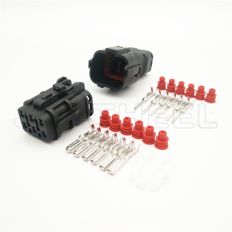 5 sets kit 1P 2P 3P 4P 6P 8P SWP Style 1.8mm Series waterproof male female automotive KET adapt connector Plug: 6P set