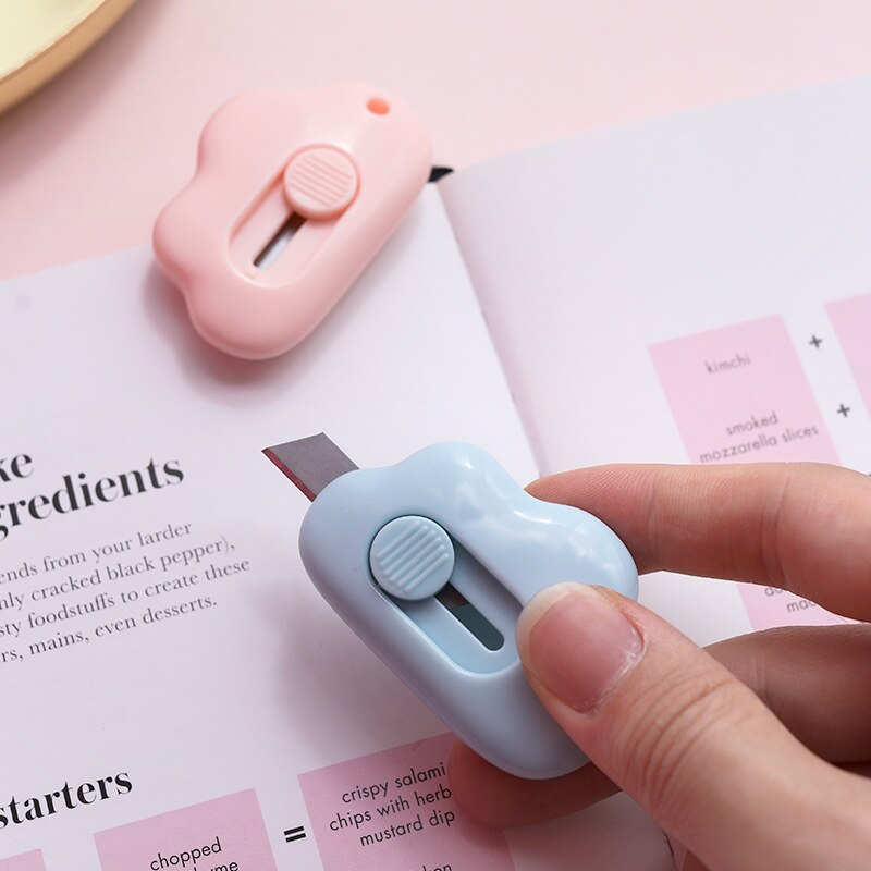 1PCS Cute Cloud Color Mini Portable Utility Knife Paper Cutter Cutting Paper Razor Blade Office Stationery Papelaria Escolar