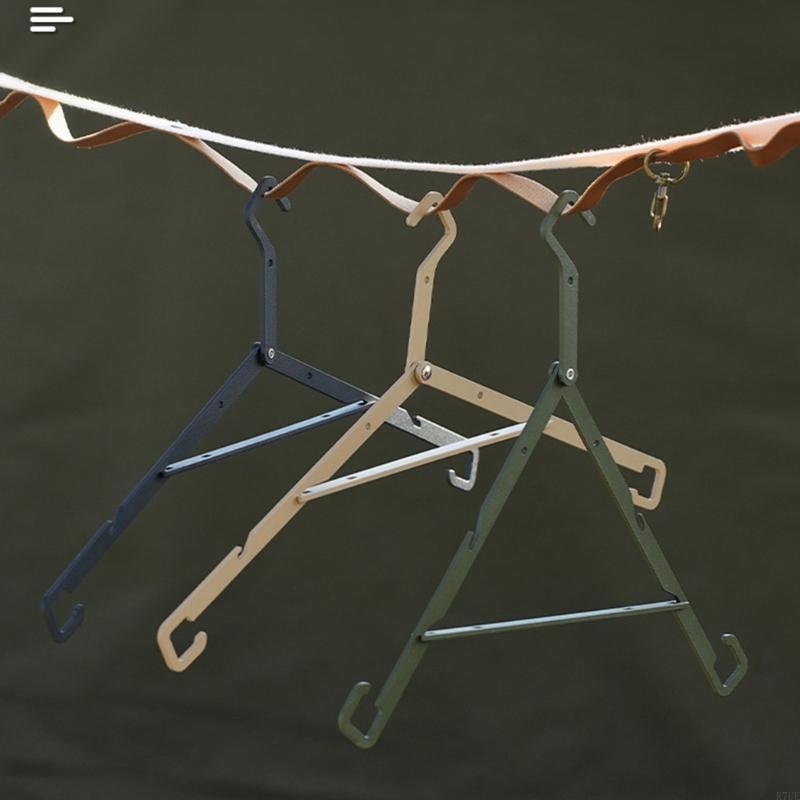 R7UE Simple Folded Hanger Clothes Drying Rack Retractable Mounted Drying Hanger