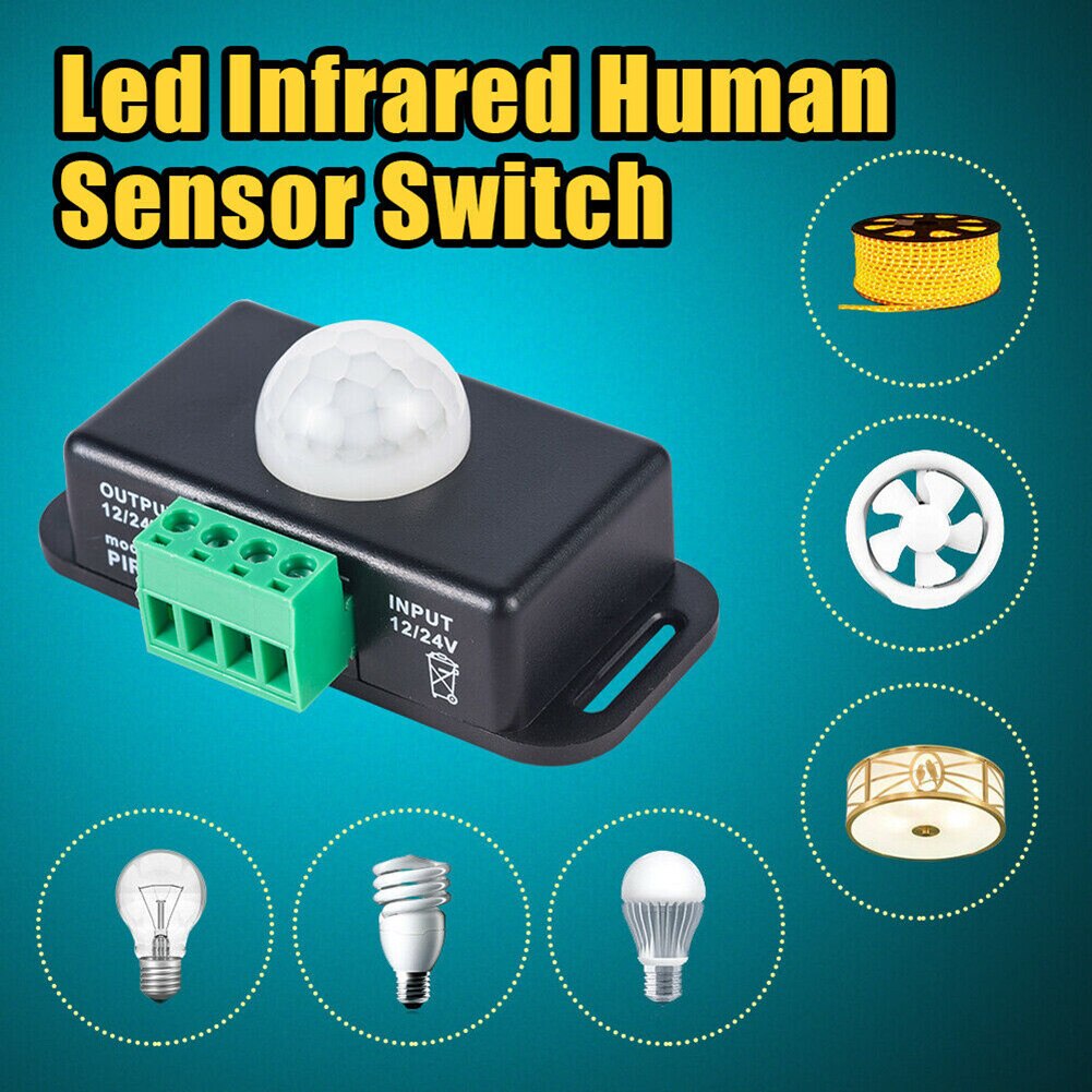 Pir Motion Sensor Switch Dc 12V-24V Automatische Infrarood Detector Voor Led Strip Verlichting VH99