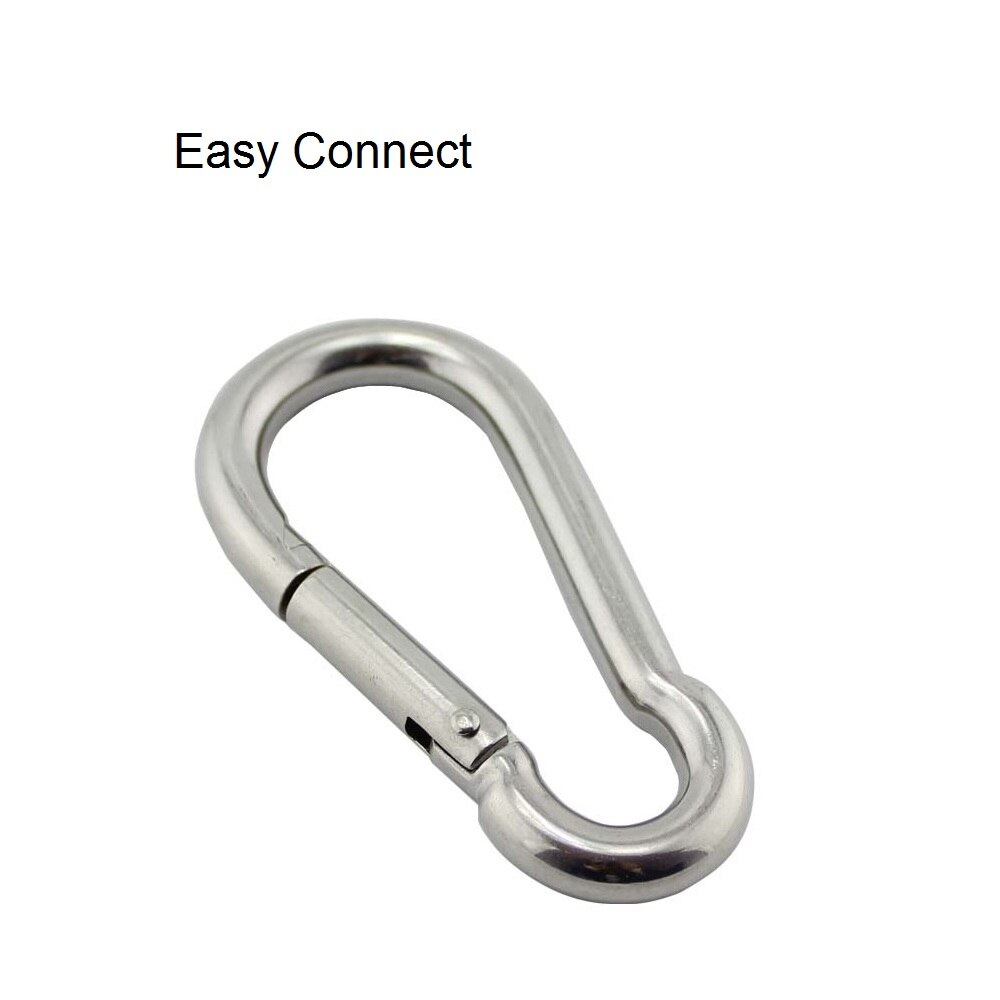 5pcs 304 Stainless Steel Carabiner Snap Hook Marine Grade 50mm 60mm 70mm 80mm Length Oval Link Locking Carabiner