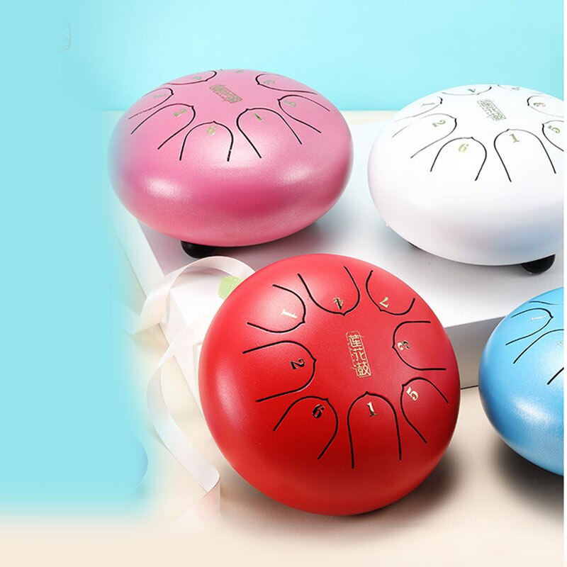 Nature Steel Drum Kit Tongue Drum 6 Inch 8 Tune Steel Hand Pan Drum Tank Drum Percussion Instruments Handpan S