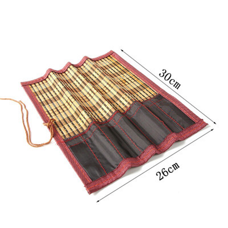 EZONE calligrafia astuccio per penne pittura portaspazzole sacchetto di rotolamento di bambù pacchetto di tende per acquerelli disegno ad olio penne forniture d'arte
