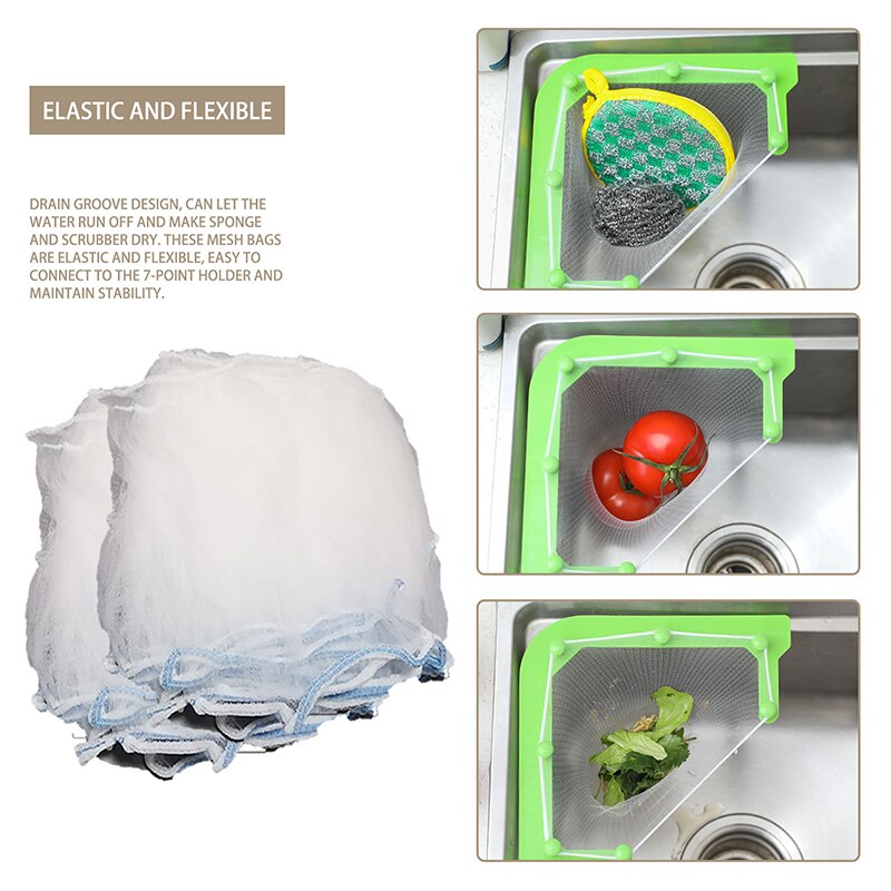 Aanrecht Filter Mesh Bag Self-Staande Gootsteenzeefje Wegwerp Voedsel Vegetabl Gootsteen Stop Afvoer Filter Anti-Blocking gadget