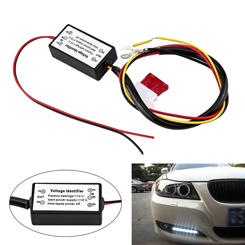 Universal ON/OFF Controller 12-18V 5V Auto DRL Controller Car Headlight Wiring Harness Sockets Module DRL Relay Kits