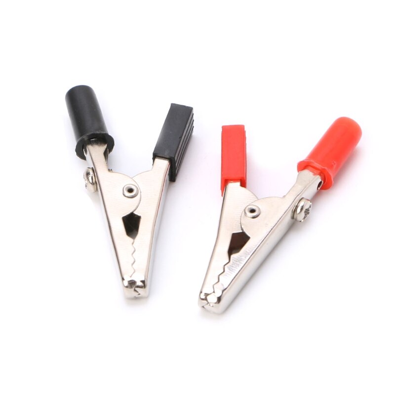 10X Insulated Crocodile Clips Plastic Handle Cable Lead Testing Alligator Clamps